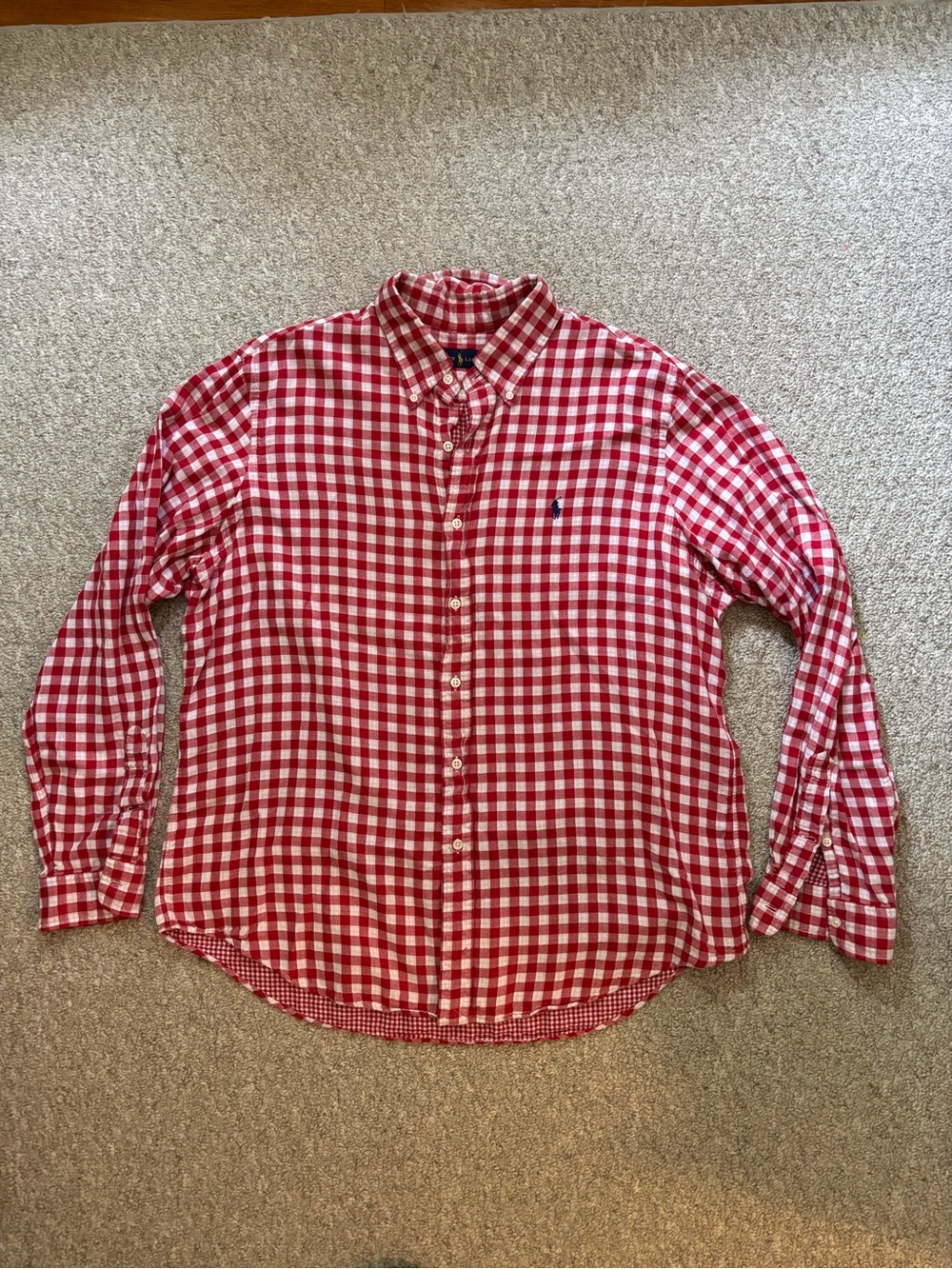 Ralph Lauren Red & White Gingham Button Down Shirt